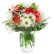This radiant New Malden bouquet captures the freshness and optimism of an early spring morning, centering lively coral-pink carnations with joyous, ruffled petals. Clusters of white chrysanthemums and sunny daisies, each with a green-gold centre, open wide to greet the light, reminiscent of mornings by the Hogsmill river. Tiny clouds of baby's breath bring a gentle softness, drifting through the arrangement and tying together every vibrant bloom. Hidden among the blossoms, magenta alstroemeria buds provide a promise of new blooms and subtle contrast. Encasing the florals, an elegant collar of glossy green leaves flows beneath and between, framing the visible green stems that rest in crystal-clear water. Presented in a timeless glass vase and set against a pure white background, the bouquet appears fresh, invigorating, and beautifully crafted. Ideal for sending best wishes, birthday cheer, or a heartfelt thank you within New Malden, this arrangement from Flower Delivery New Malden is designed to brighten any home or heartfelt occasion, radiating comfort and joy with every stem.